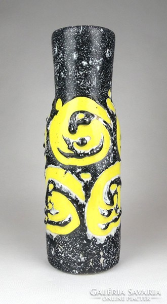 1D269 Retro formatervezett iparművészeti sárga szürke kerámia váza 27 cm