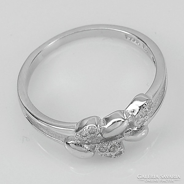 Genuine genuine 925 sterling silver ring with diamond glitter zircons 1.56g (16.6mm)
