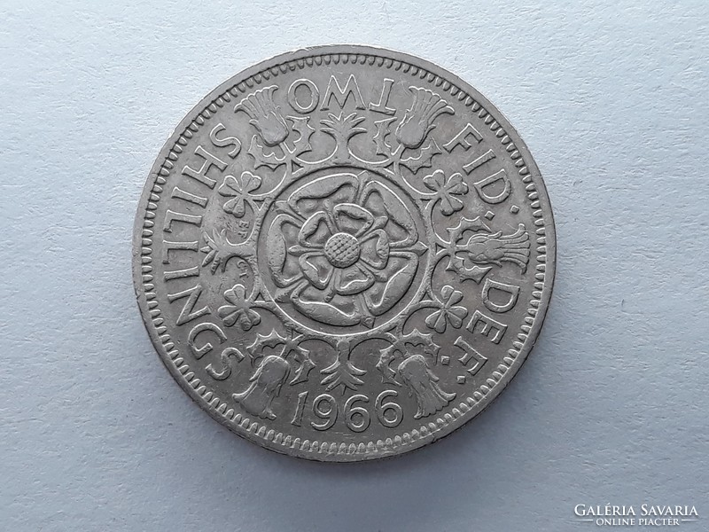 Egyesült Királyság Anglia 2 Shilling 1966 - Angol Brit 2 shilling 1966, UK külföldi pénzérme