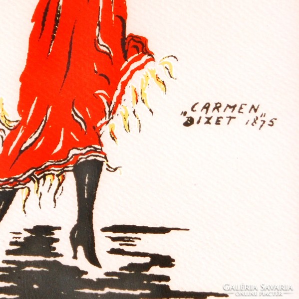 Rola: "Carmen" Bizet, 1875 - színes litográfia, keretezve