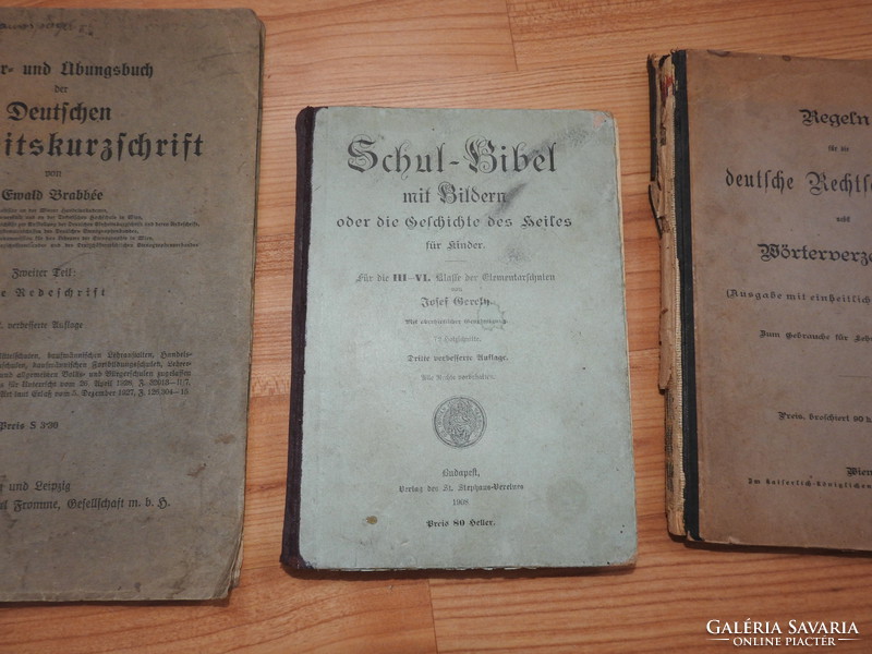 Antik német nyelvű  _ Schul - Bibel mit Bildern Regeln für  die deutche Rechtchrei Lehr - und Übungs