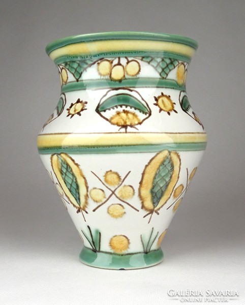 1D327 Jelzett iparművészeti Gorka Géza kerámia váza 15.5 cm
