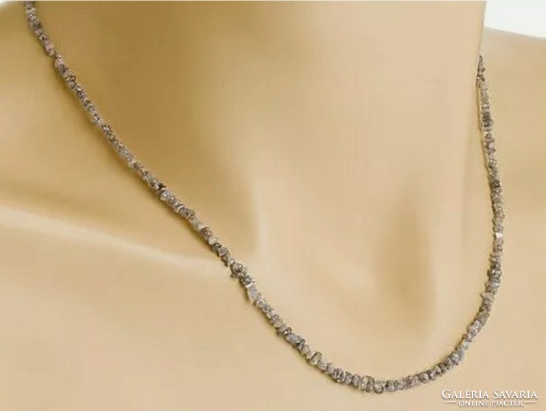 Gyémánt splitter valódi drágaköves nyaklánc   sterling ezüst /925/ zárral új