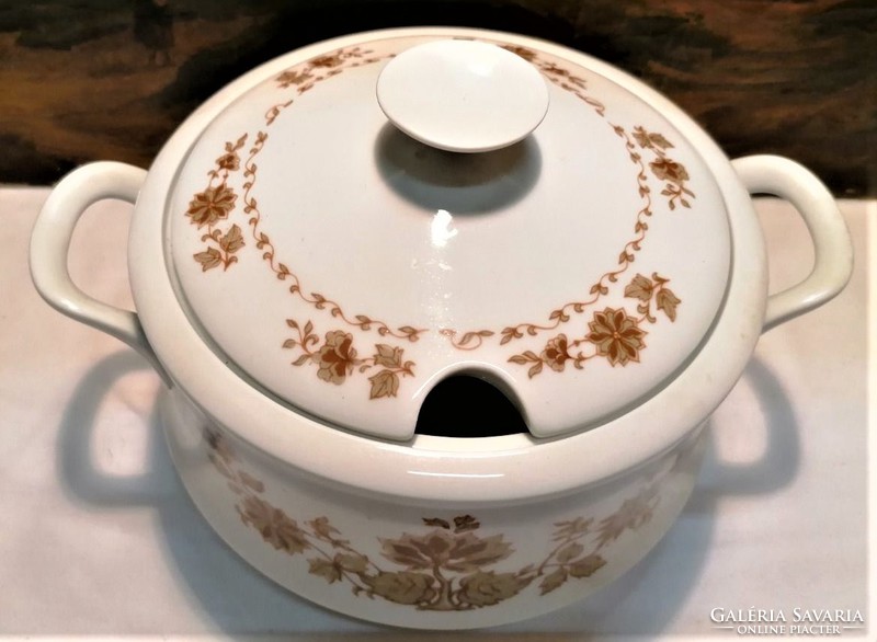 A large porcelain soup bowl with a rare rustic pattern from the Great Plain, flawless