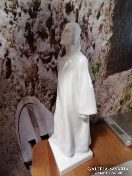 Herendi (Ó HERENDI) fehér Jézus szobor. (Horvai. J) 29.5 cm 