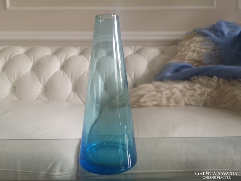 Kék díszüvegek, asztalközép, dekor váza, 2 db