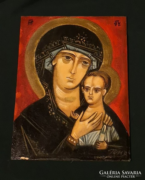 FK/036 - TOMA szignóval – Petrovszkaja Isten Anyja ikonjáról készült festmény