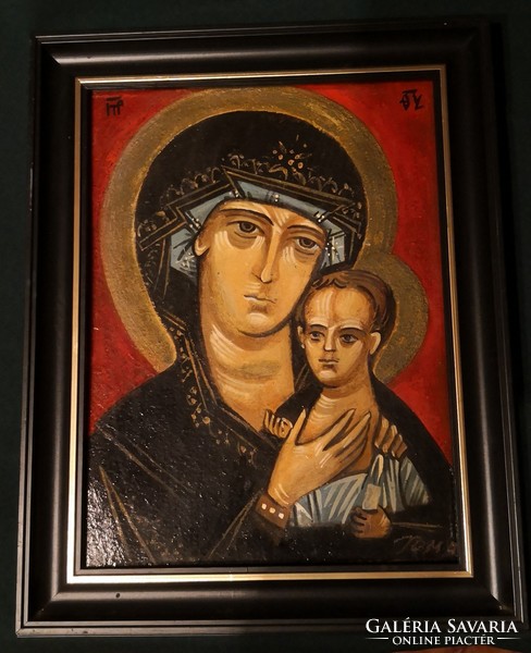 Fk/036 - with toma sign - a painting of the icon of the Petrovskaya Mother of God