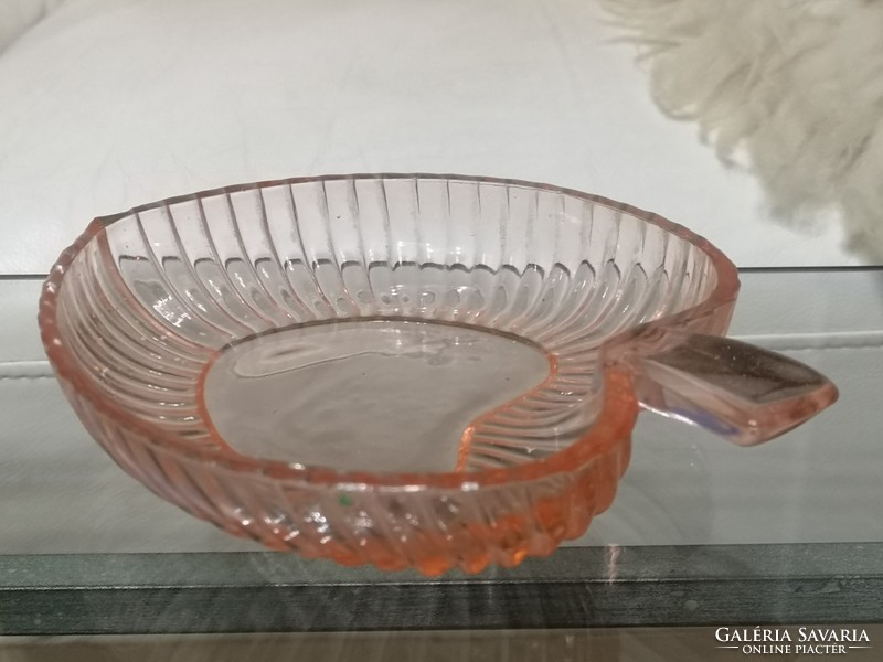 Heart shaped glass bowl in iced tea color