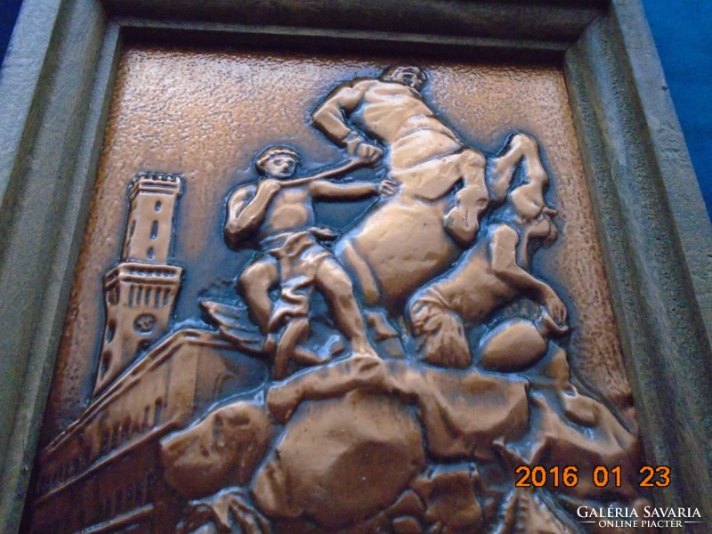 Az első német vasút emlékére allegorikus Kentaur szoborcsoport a GŐZ EREJE MEGZABOLÁZÁSÁRÓL Fürth