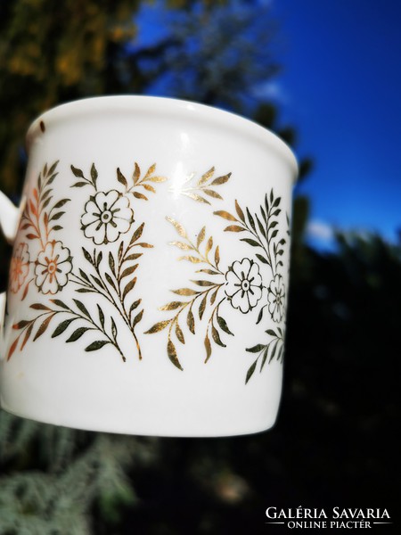 Zsolnay gold floral cocoa mug