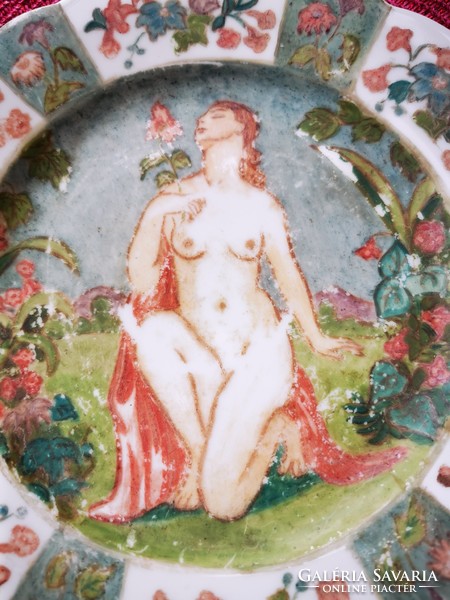 Antique Schlaggenwald bowl with nude