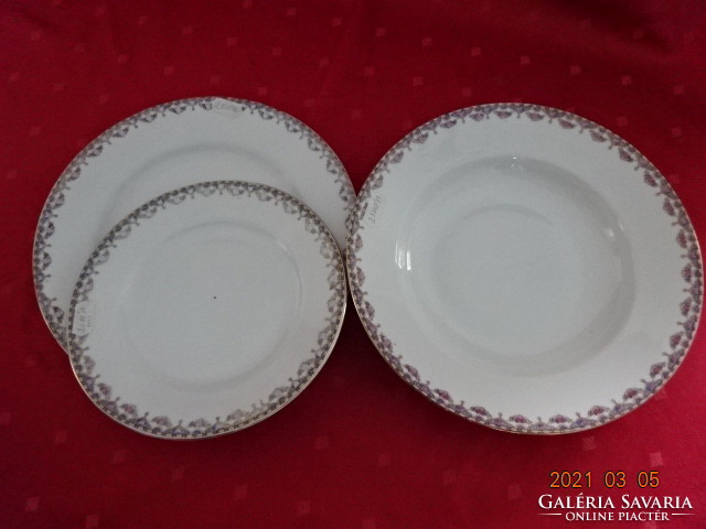 Czechoslovak porcelain, antique plate set. (Deep, flat, pastry) vanneki!