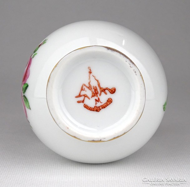 1D564 Hibátlan kézifestéssel díszített virágdíszes porcelán váza 7.5 cm