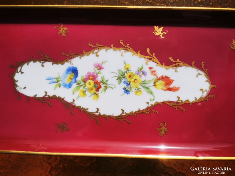 Floral porcelain tray with limoges