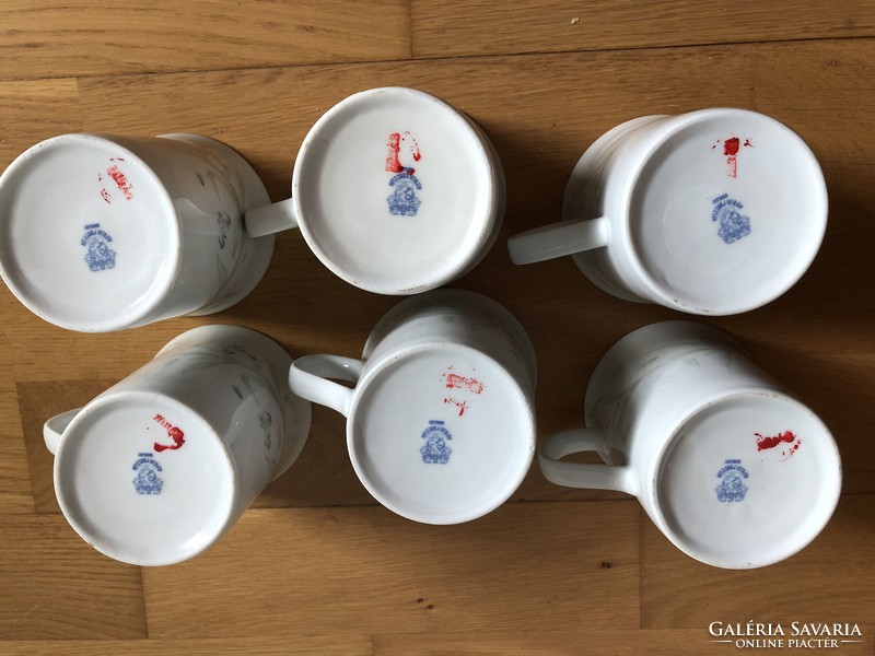 6 Great Plain porcelain mugs, cup - marked