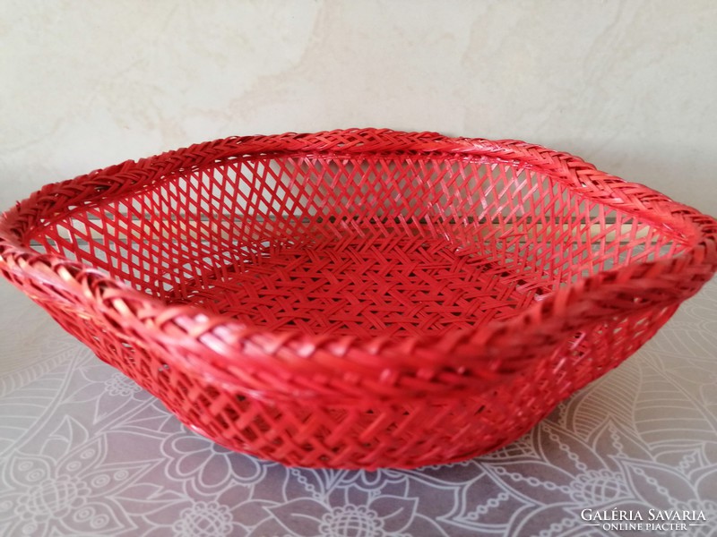 Flower-shaped wicker gift basket with paper mache egg