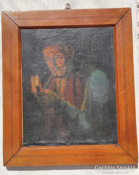 Pipàzó portré, tajték pipa,paraszt bàcsi Pipàzó festmény.Horvàth G.Andor,Ott Zoltán jó színekkel