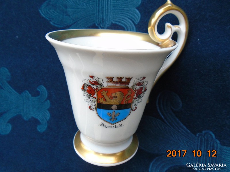 Thomas Rosenthal Biedermeier hand numbered, antique cup with city coat of arms