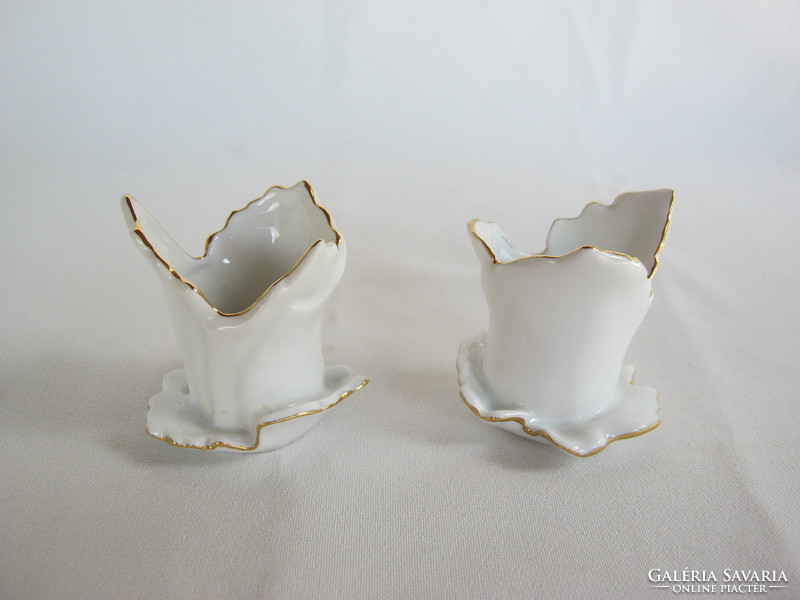Pair of Aquincum porcelain candle holders