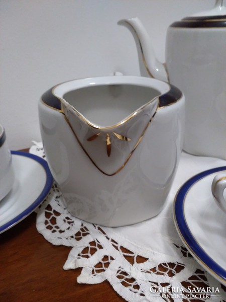 Karlsbad marked blue gold tea set
