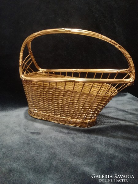 Woven silver-plated metal drink serving basket