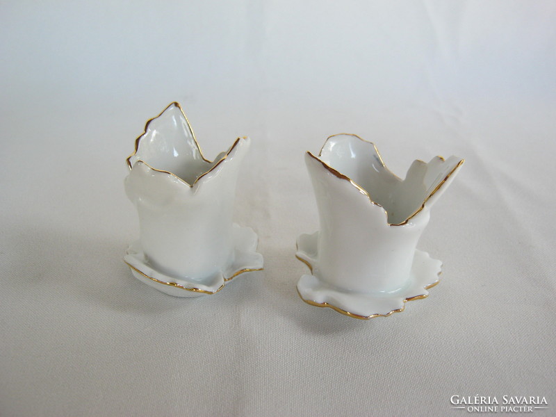 Pair of Aquincum porcelain candle holders