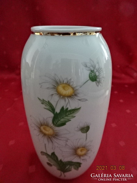 Hollóház porcelain, daisy patterned vase, height 17 cm. He has!