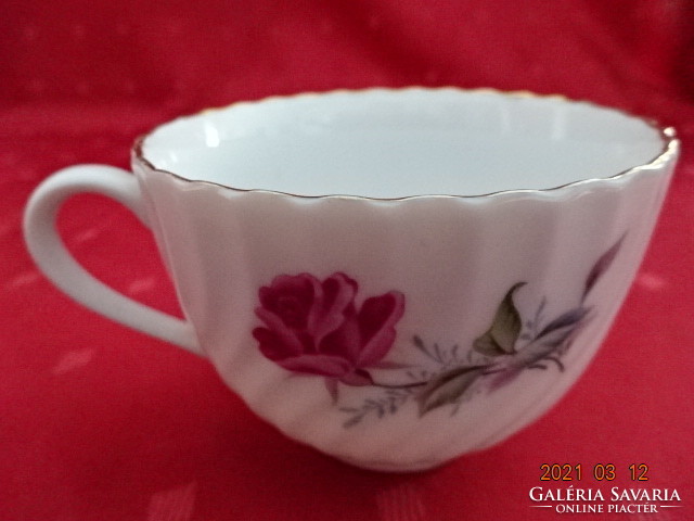 Chinese porcelain, rose patterned teacup, diameter 9 cm. He has!