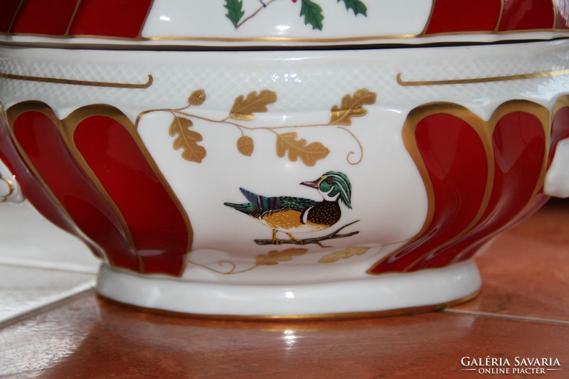 Hollóháza Lynn Chase winter game birds soup bowl