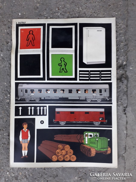 Vintage  általános iskolai szemléltető oktató tábla vastag karton táblák 69 cm x 50 cm
