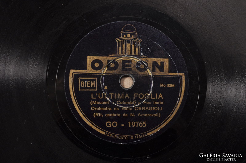 Gramophone record 25cm, l'ultima foglia odeon