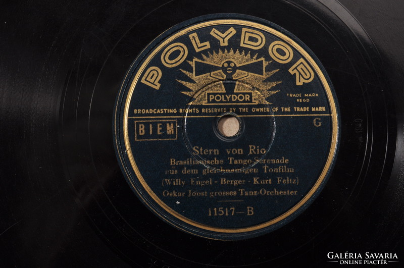 Gramofon lemez 25cm, Stern von Rio ( Tango serenade ) POLYDOR