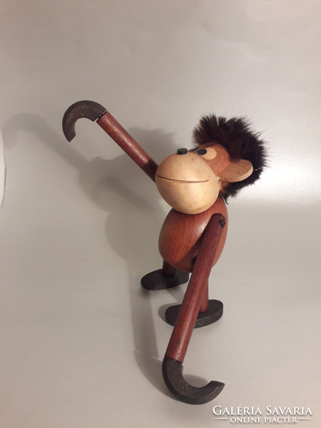 Vintage teak fa majom figura Dán design