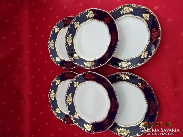 Zsolnay porcelain, pompadour i. Cake set. The diameter of the small plate is 16 cm. He has!