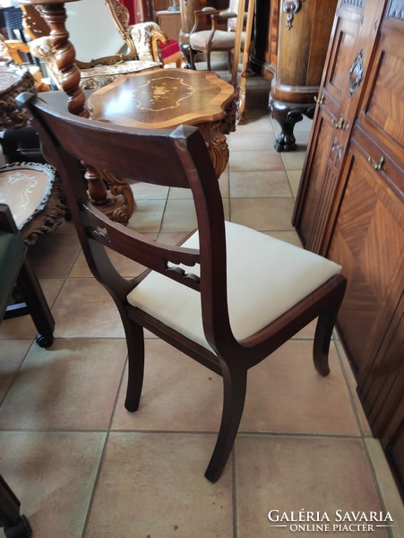 Mahogany English chair /with new upholstery/
