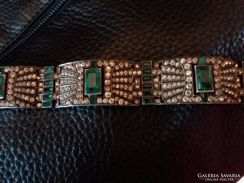 Antique silver bracelet with spinel stones 1890.