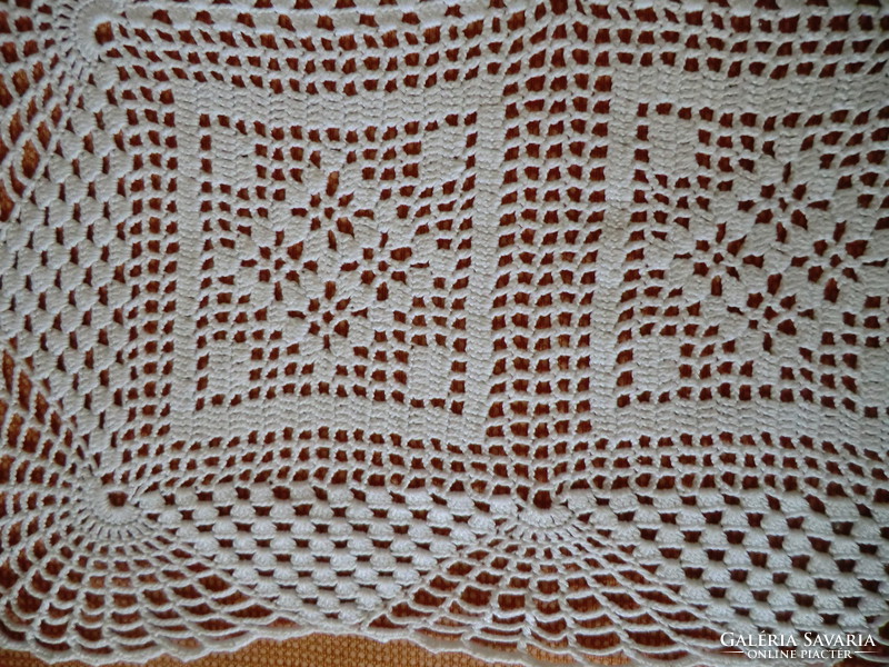 Lace for the Easter atmosphere hand crocheted for the table, chest of drawers white cotton flawless piece 30x50 cm
