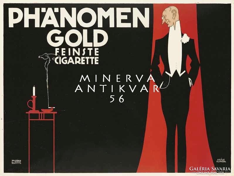 Art deco cigaretta dohány reklám elegáns úr frakk vörös fekete 1909 Vintage/antik plakát reprint