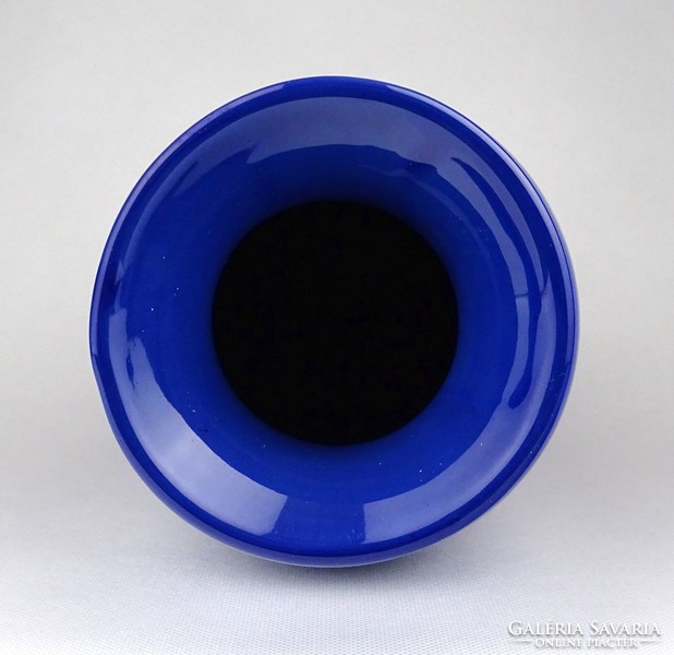 1D595 Hibátlan nagyméretű kék mázas kerámia váza 28 cm