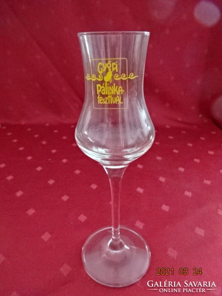 Glass with brandy glass from the Győr brandy festival. He has!