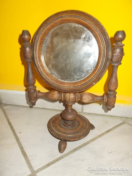 Old table wooden mirror