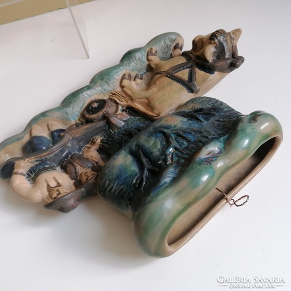 Special, rare! Artistic ceramic work: vaporizer, / vase, figural, glazed