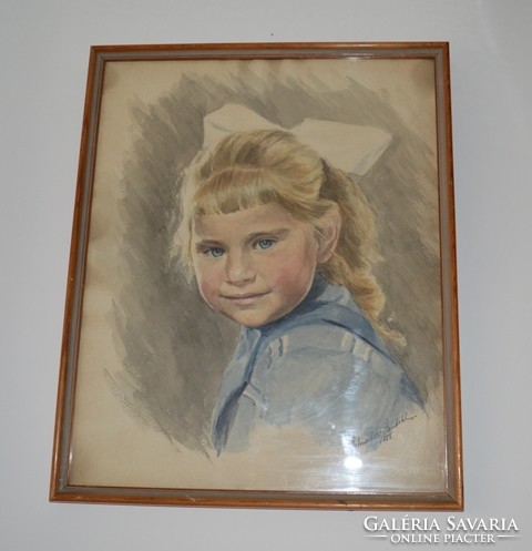 Schneider landahl watercolor little girl portrait