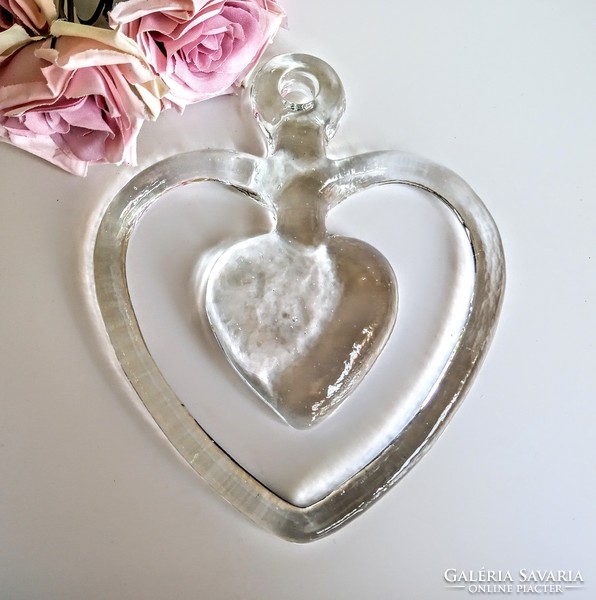 Glass window ornament heart
