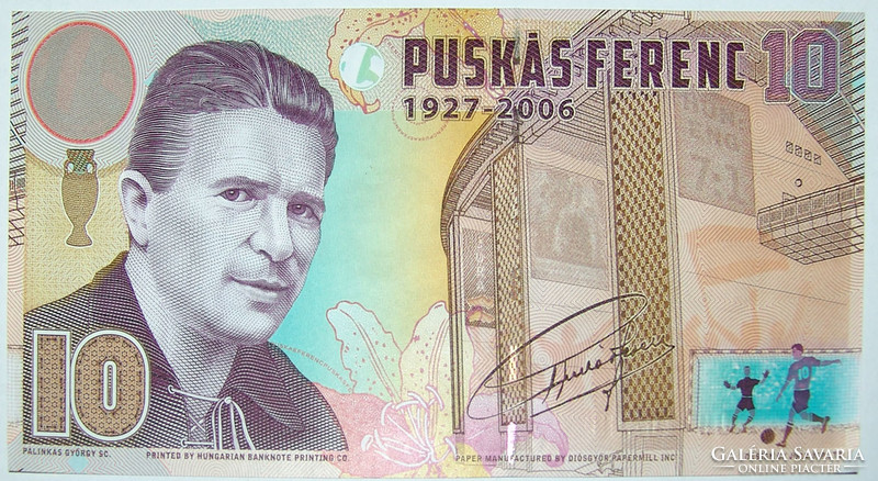 Puskás Ferenc teszt bankjegy / sample note - extrém ritka! Egyedi sorszámozott.