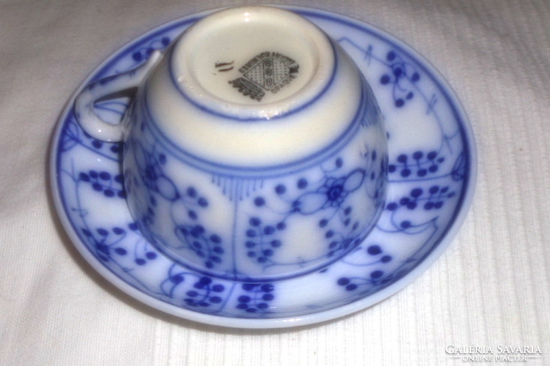 Sarreguemines French porcelain faience tea cup + saucer