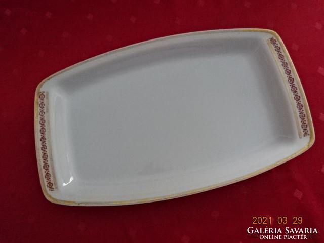 Lowland porcelain, brown patterned meat dish. Size:. 31.5 X 19 x 3 cm. He has!