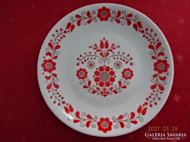Great Plain porcelain, red, folk art patterned wall plate, diameter 19.5 cm. He has!
