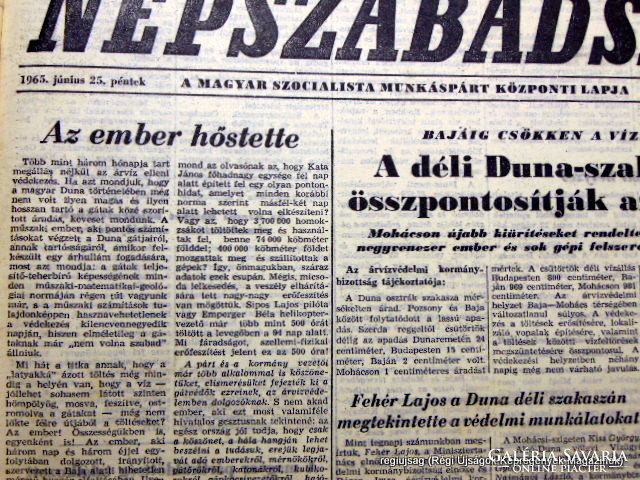 1965 június 25  /  NÉPSZABADSÁG  /  Régi ÚJSÁGOK KÉPREGÉNYEK MAGAZINOK Ssz.:  14876